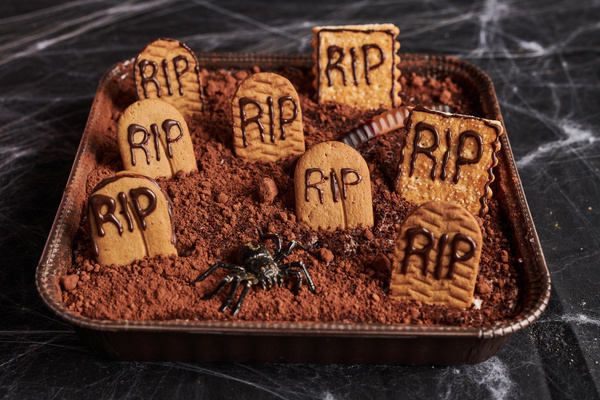 Halloween Cookies in Form of Tombstones